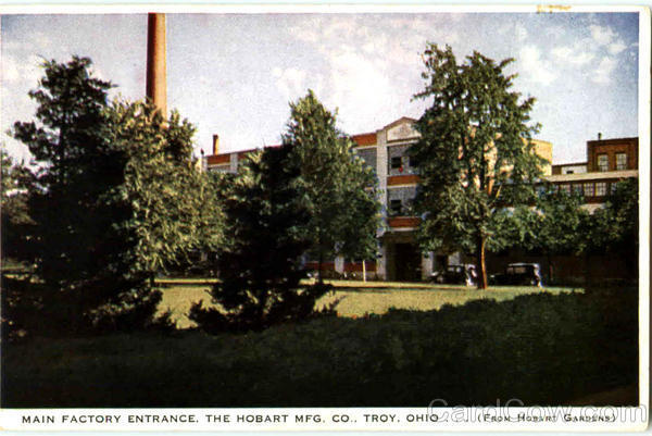 Troy,OH The Hobart Mfg. Co Miami County Ohio Linen Postcard Vintage Post Card