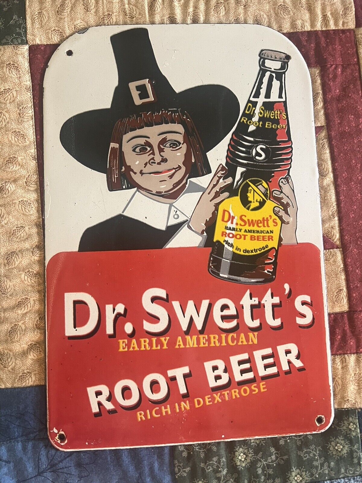 Vintage Dr. Swett’s Root Beer Porcelain Advertising Soda Sign Very Nice 