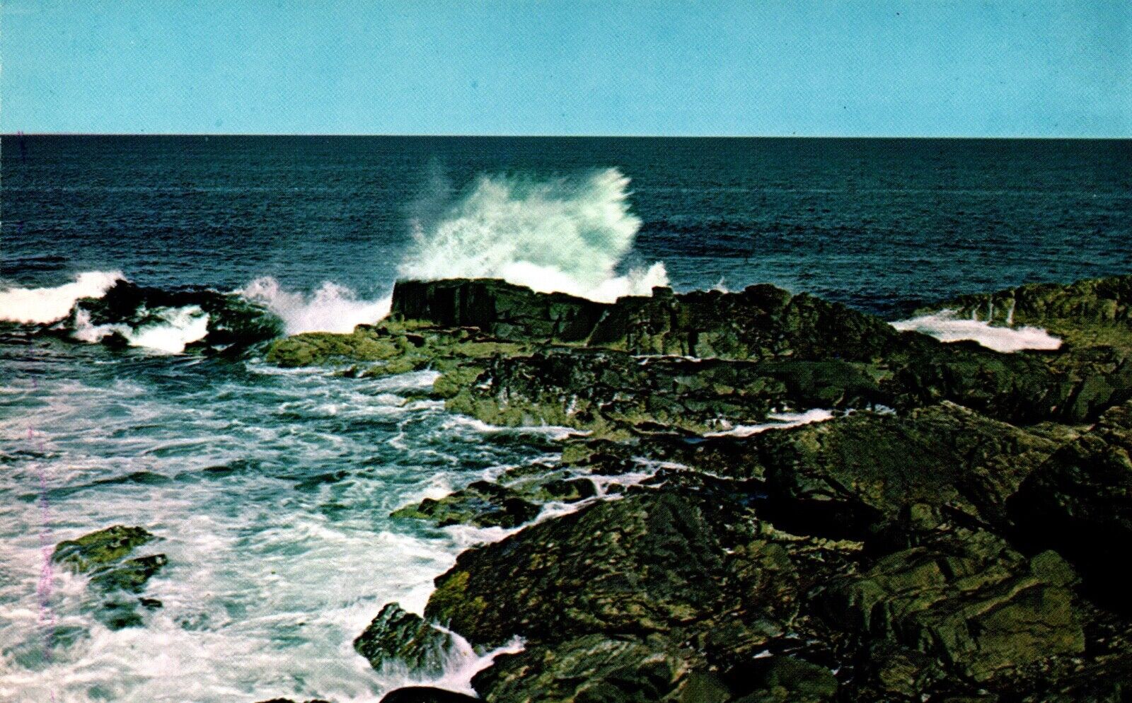 Postcard Calm Sea along means Rockbound Coast