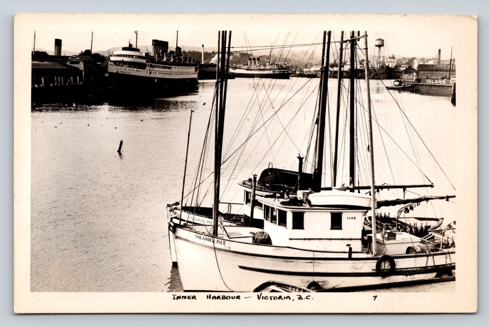 c1948 RPPC Inner Harbor Victoria, B.C. Boats/Ships VINTAGE Postcard