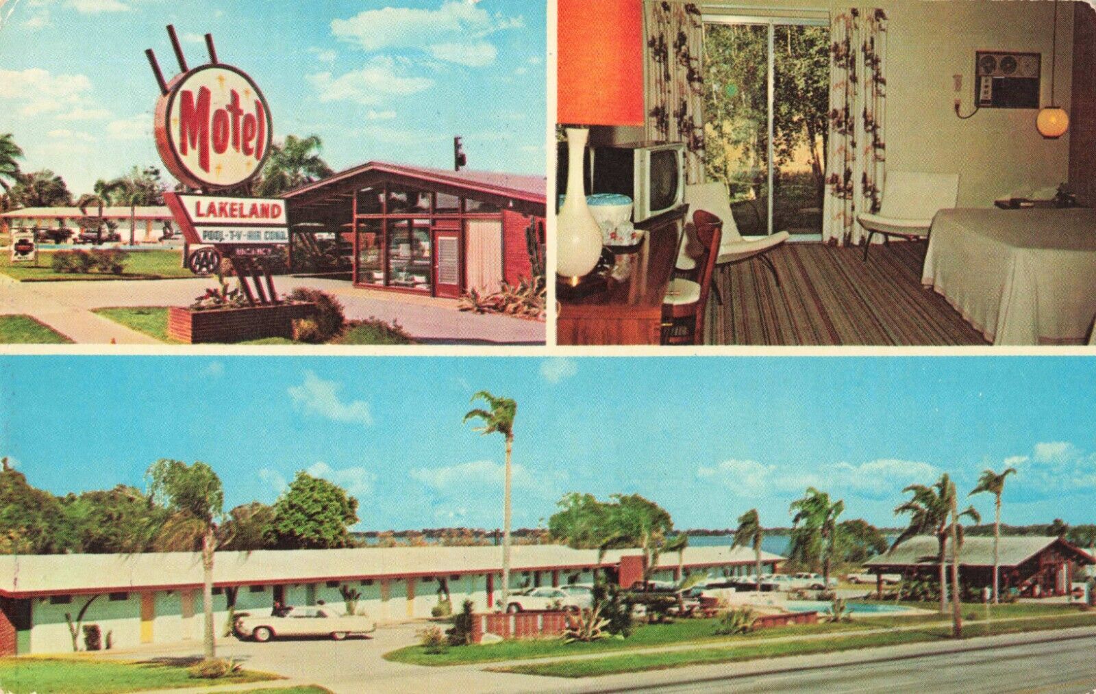 Lakeland Florida, Motel Lakeland, Multi View, Advertising, Vintage Postcard