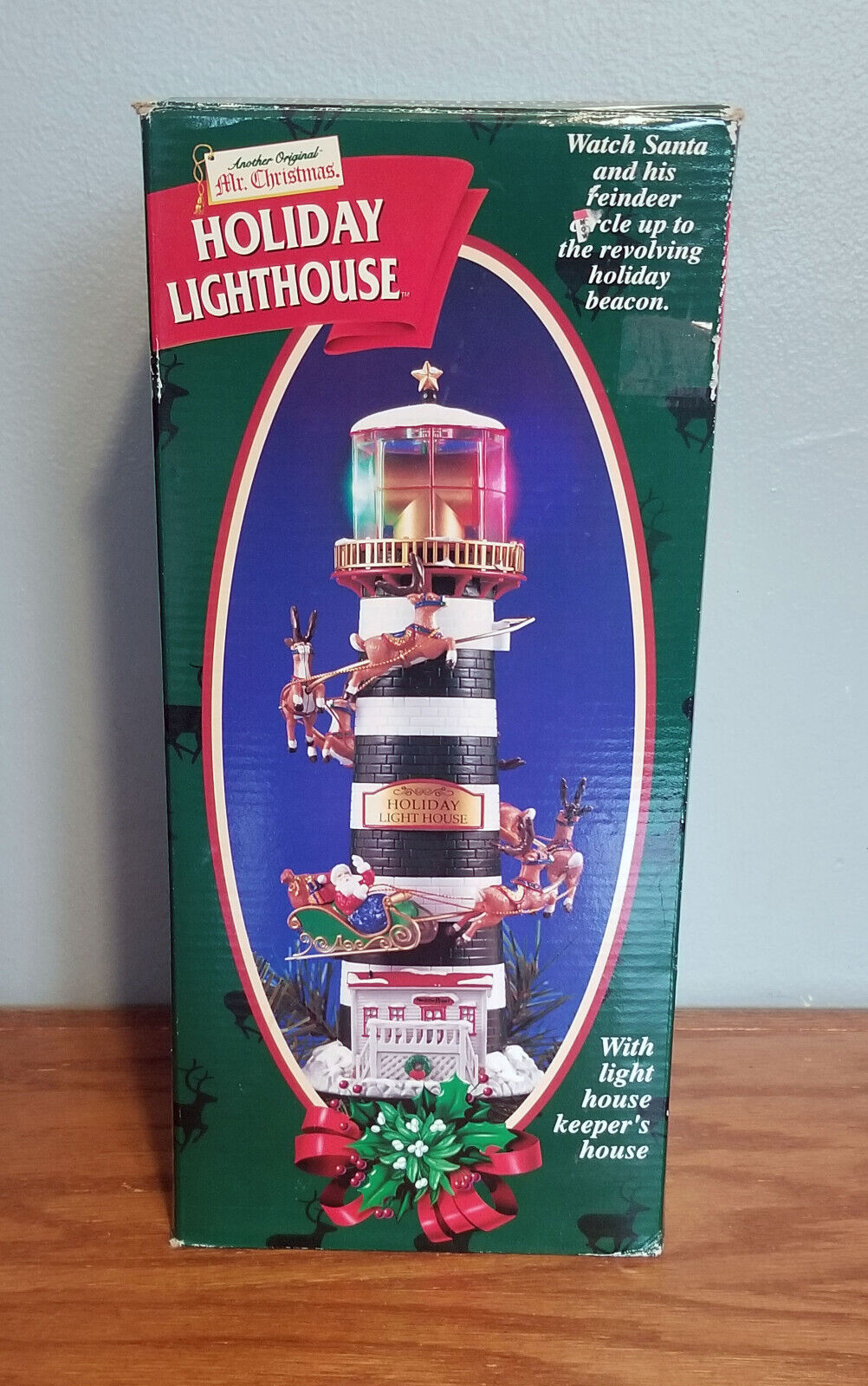 Vintage Mr. Christmas Holiday Lighthouse w/ Lighthouse Keepers House in Box 1998