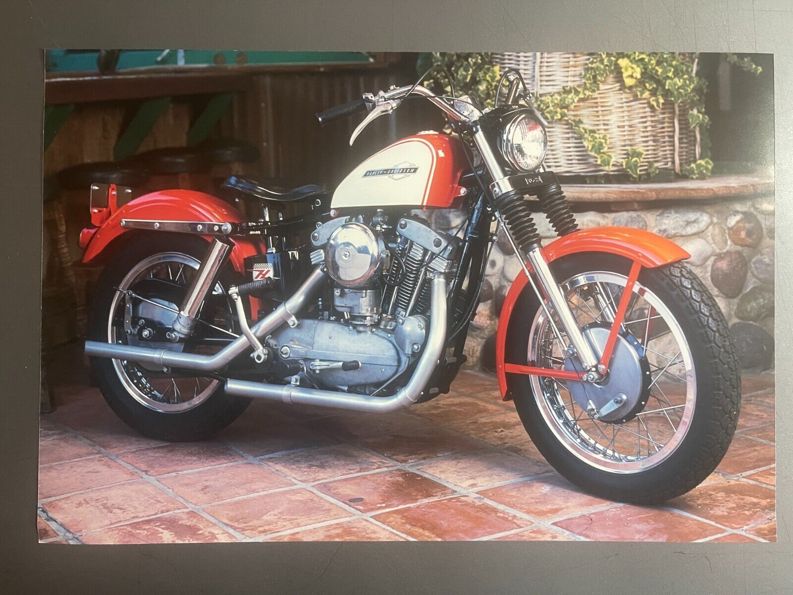 1963 Harley Davidson XLCH Sportster Motorcycle Picture, Print - RARE Awesome