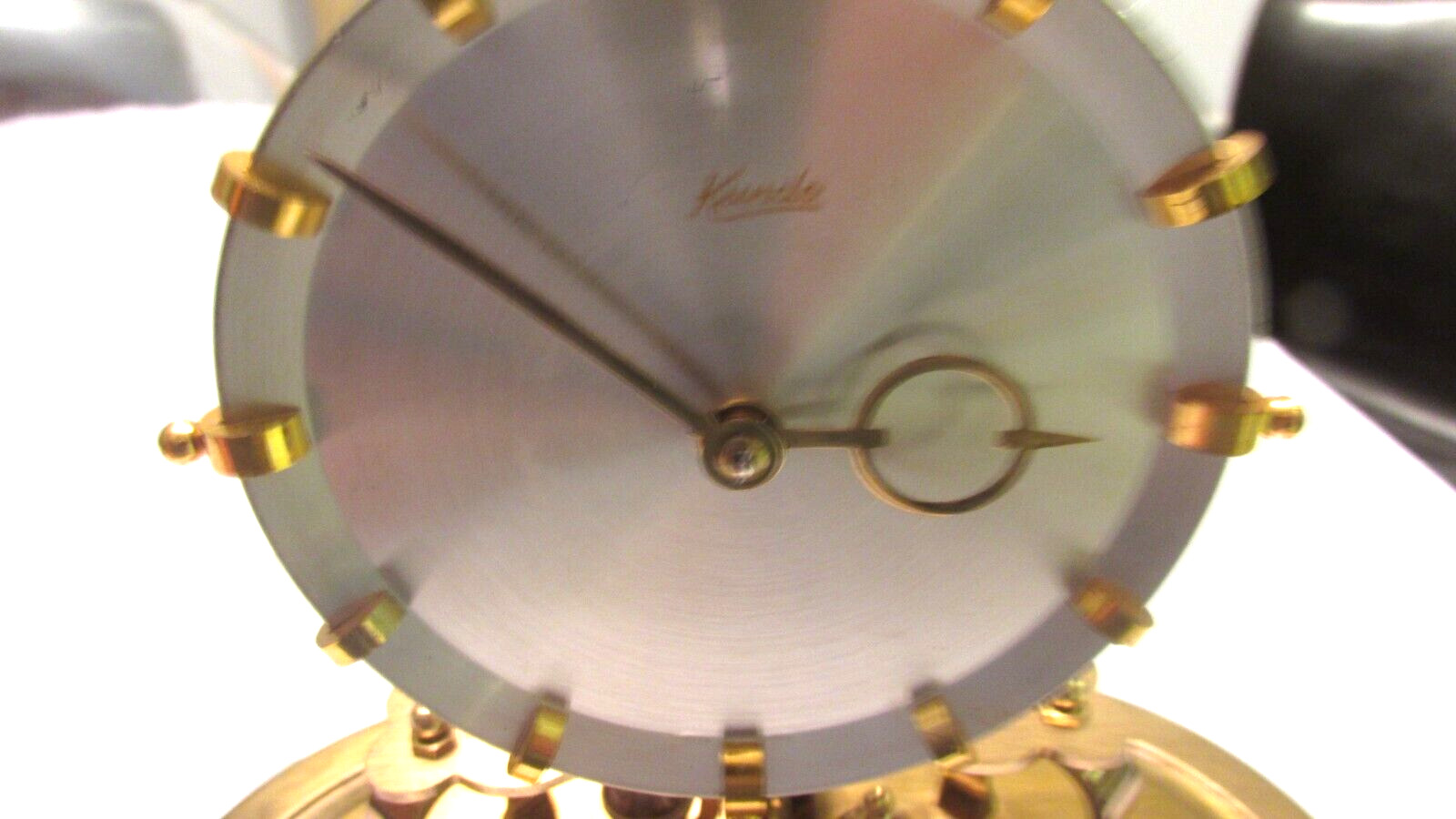 Vintage KUNDO 400 Day Torsion Oval Anniversary Clock Brass Base NO KEY