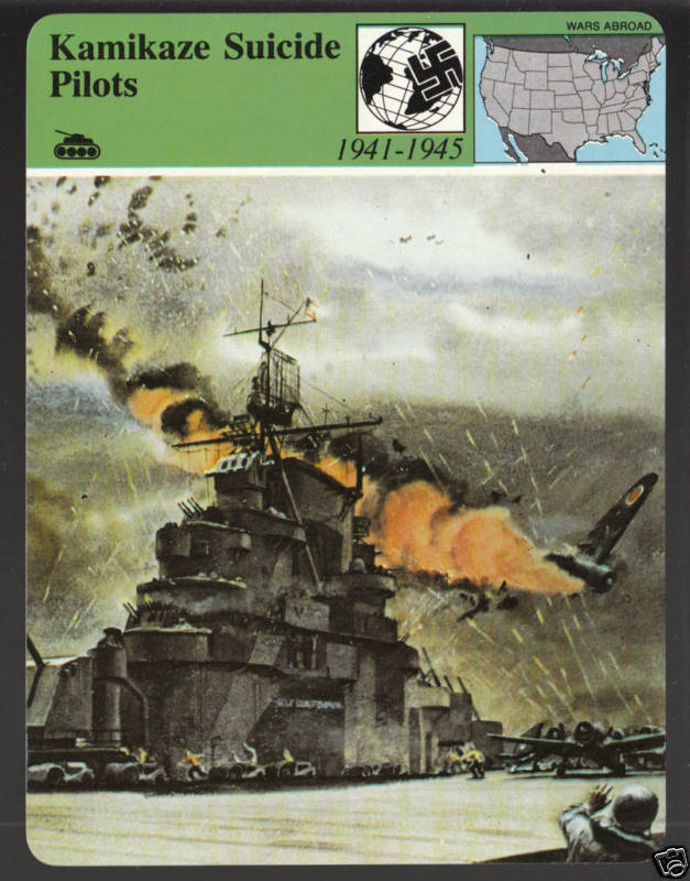 KAMIKAZE SUICIDE PILOTS Japan WW2 vs USS Hornet 1979 STORY OF AMERICA CARD 16-16