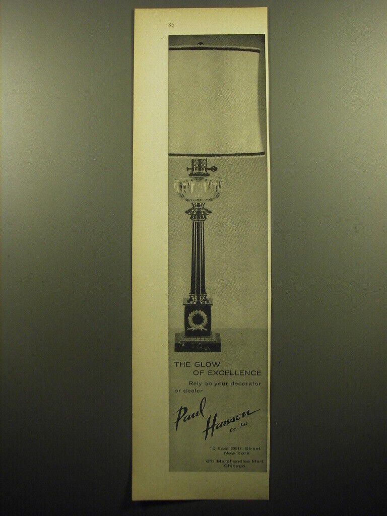 1958 Paul Hanson Lamps Ad