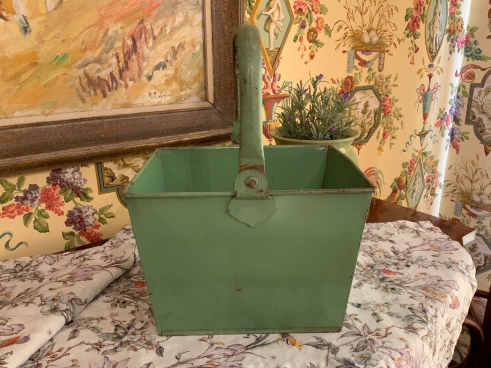 Antique English Victorian Housemaid’s Bucket Circa 1900 Manor Country House 