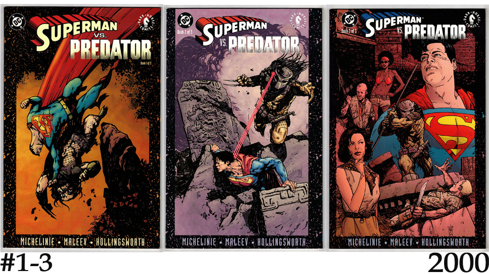 SUPERMAN VS PREDATOR #1-3 COMPLETE SET (2000)- DAVID MICHELINIE- DC/DARK HORSE