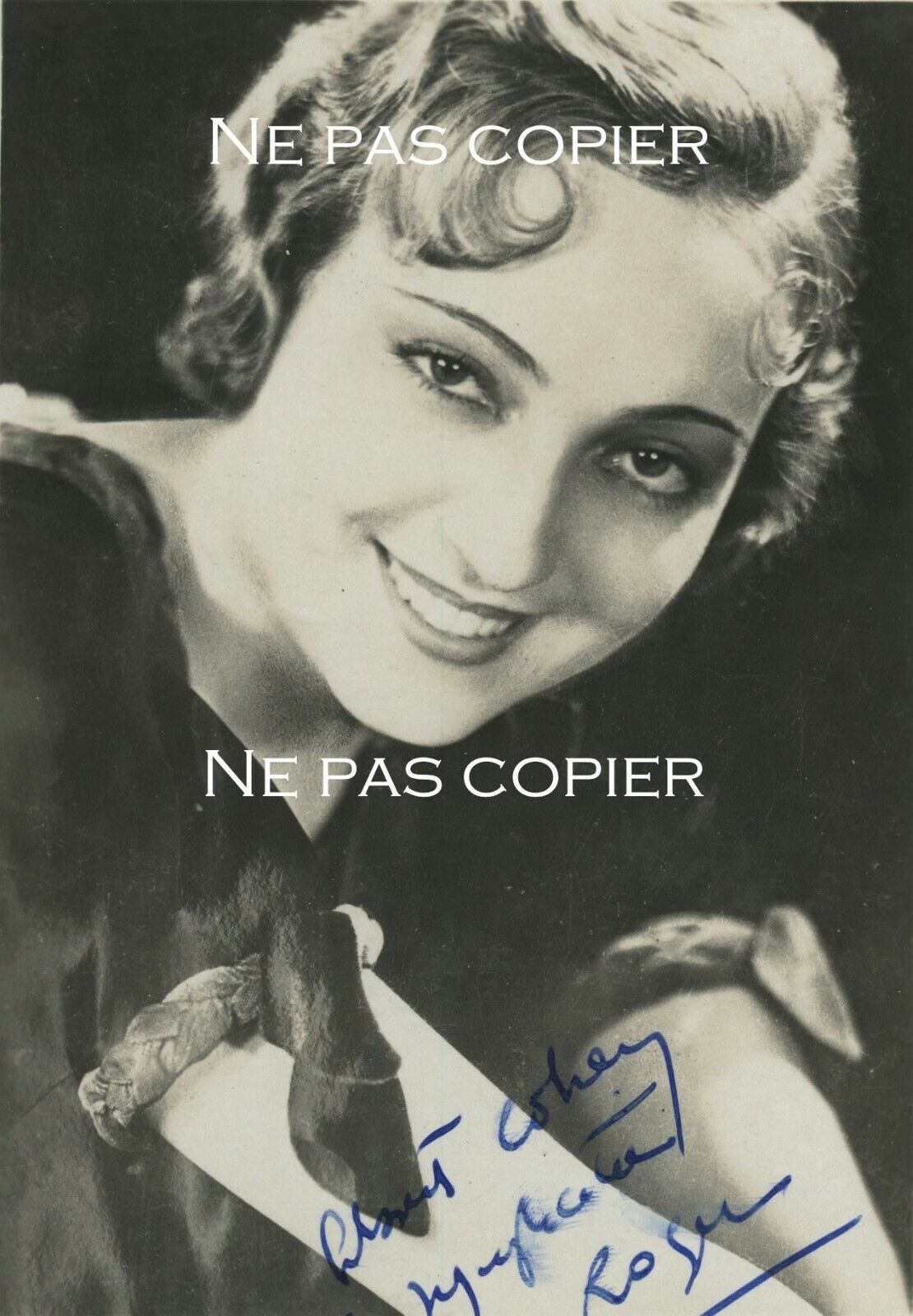1935 Germaine ROGER Autograph Dedicated to Gilbert Cohen, Journalist Historian