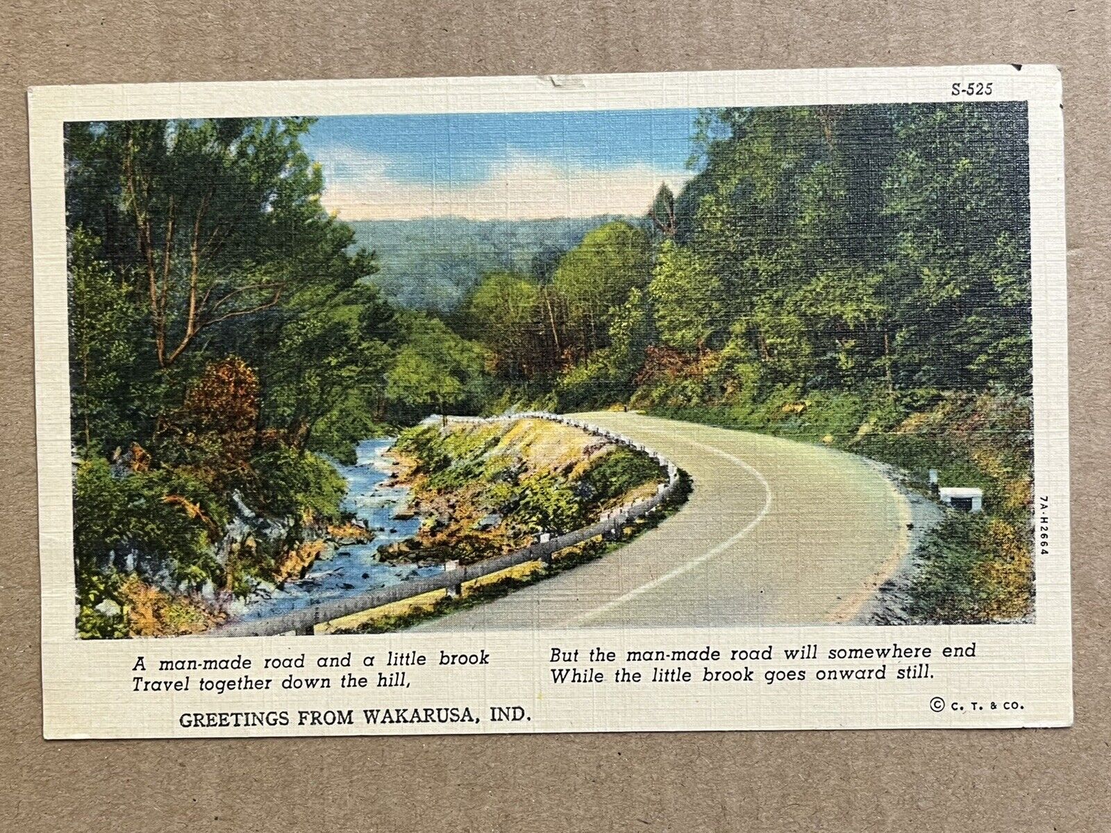 Postcard Wakarusa, Indiana Greetings Vintage Linen PC