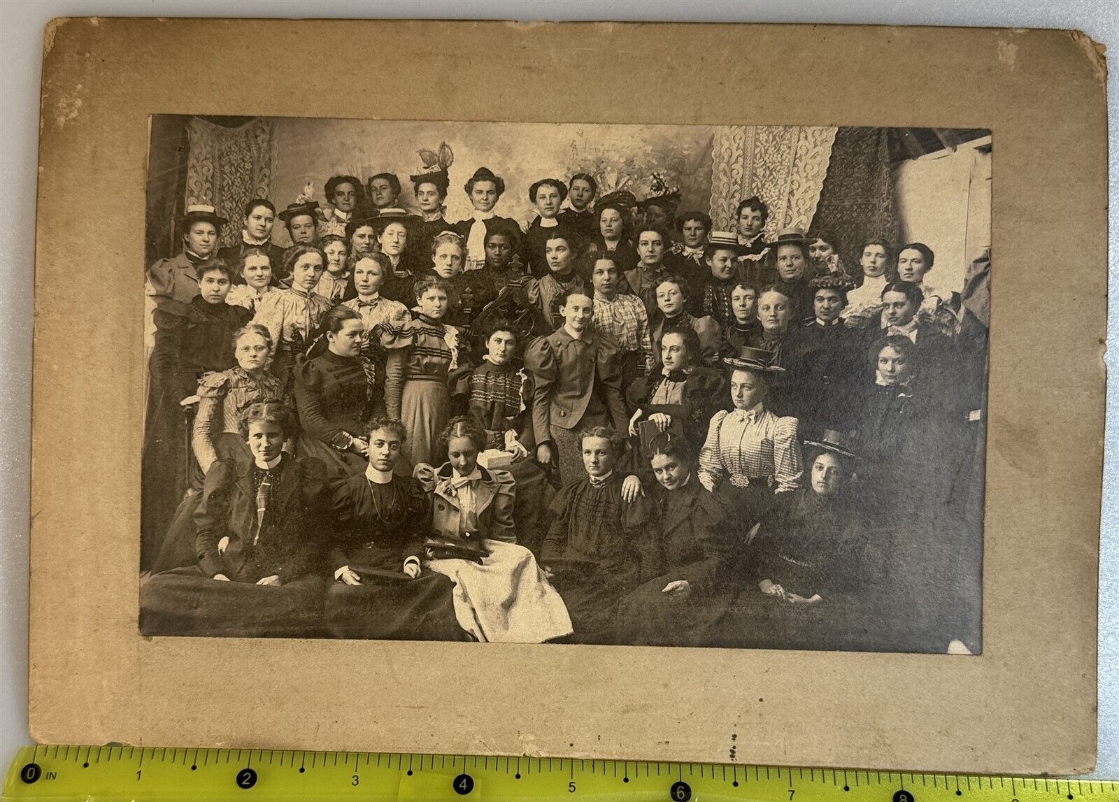  50+ Victorian Ladies, Incredible 7 x 10 Cabinet Card Photo ( School, College ) 