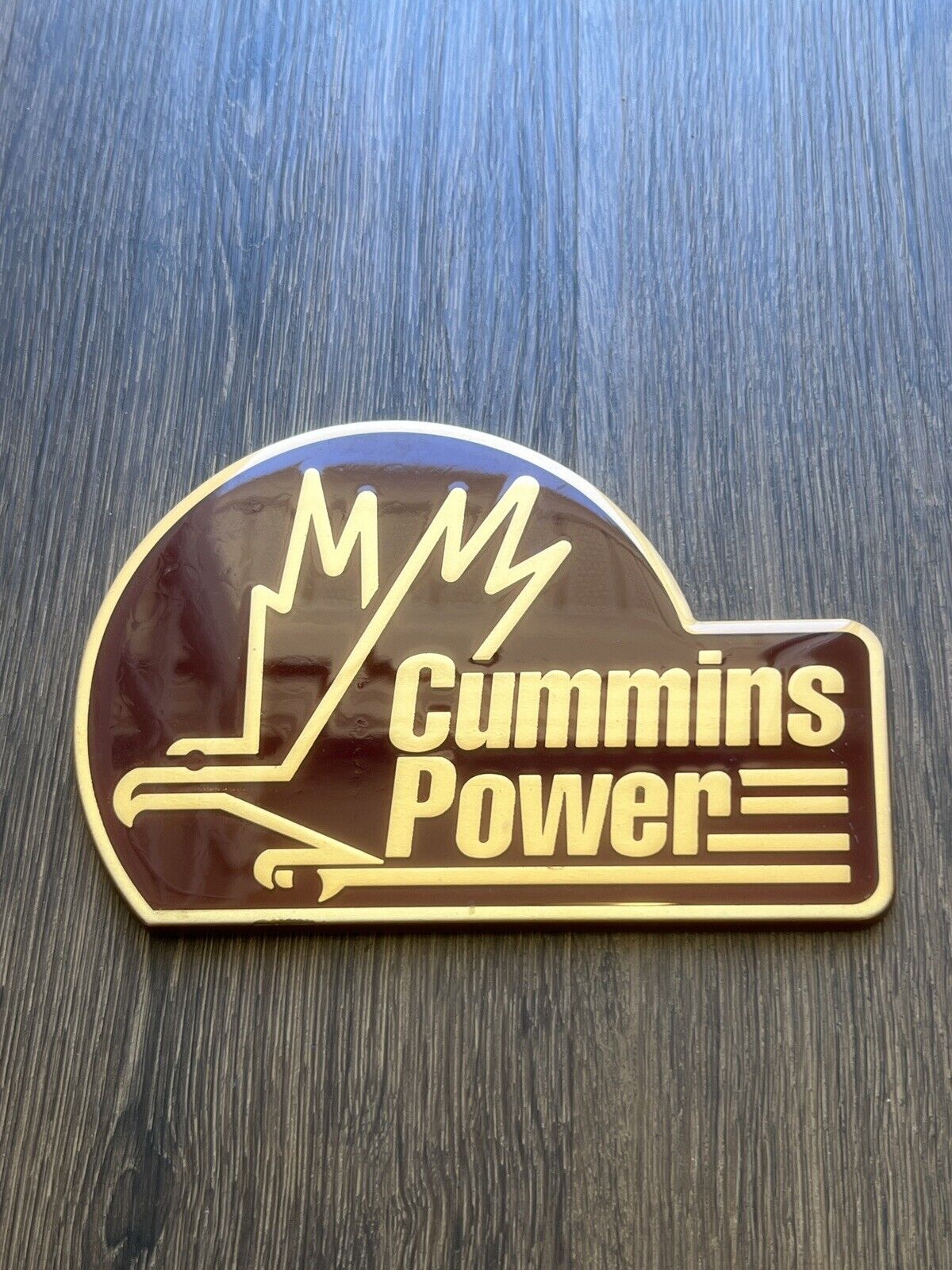 Cummins Power Vtg Heavy Cast Metal Eagle Logo Truck Bus Badge Emblem 8x5.5” RARE