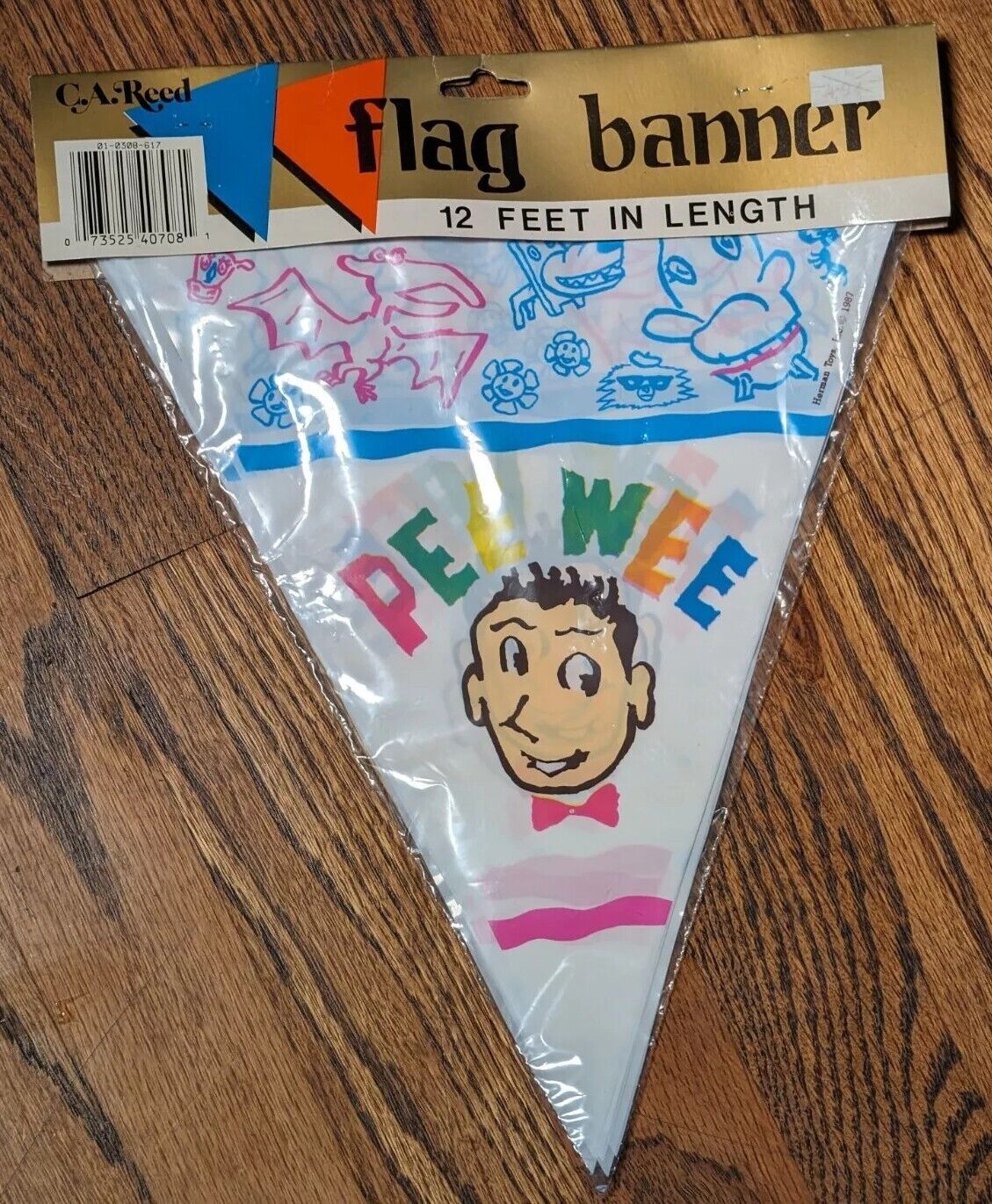 Vintage 1987 Pee Wee\'s Playhouse Party Flag Banner New