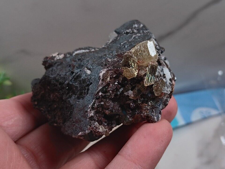 Yellow Apatite On Matrix - Durango, Mexico Mineral Crystal Specimen 216g 2.6\