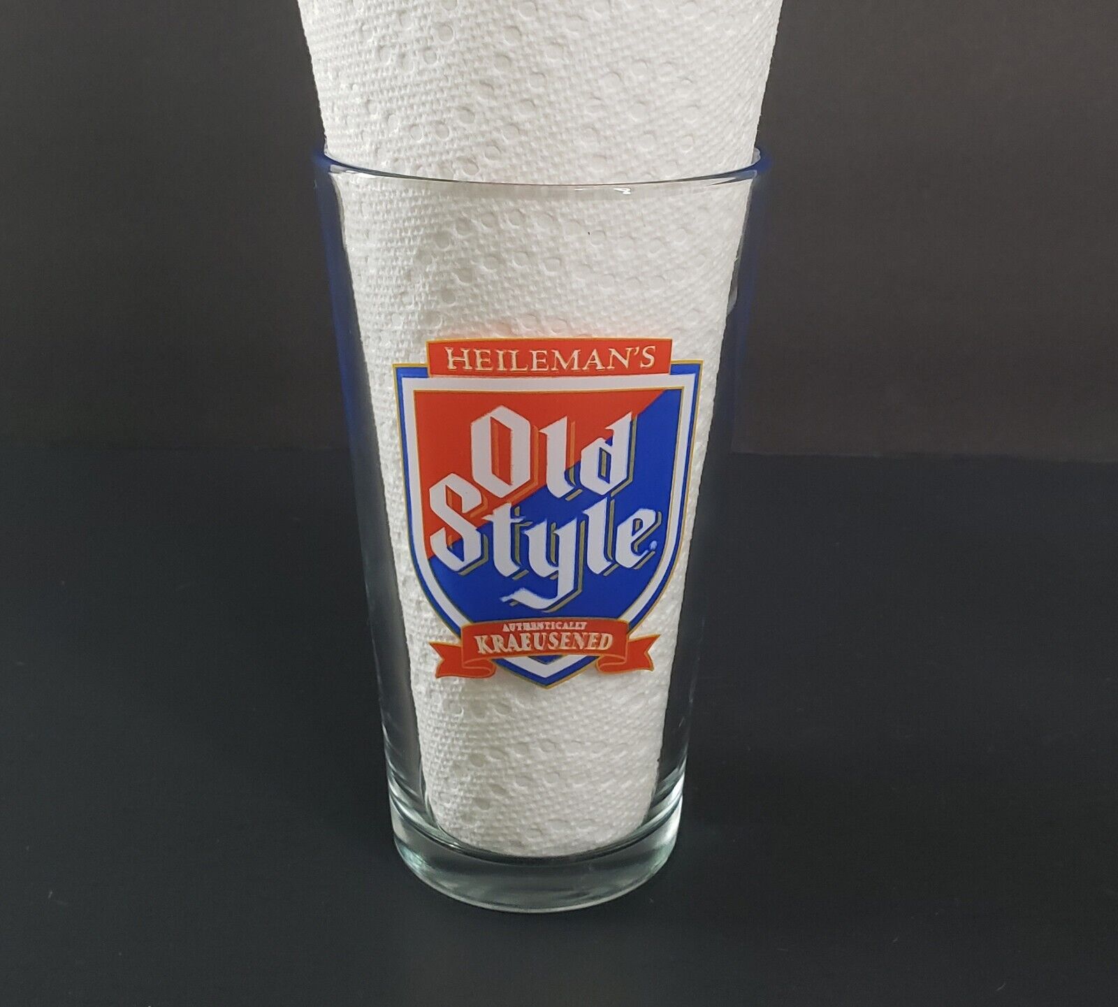 Vintage Heilemans Old Style Beer Glass Pint Milwaukee Collectible Barware