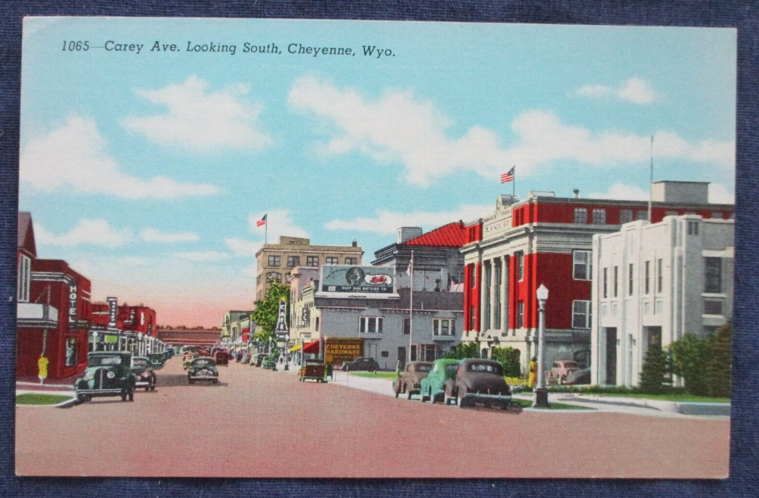 1940s Cheyenne Wyoming Street Scene Postcard