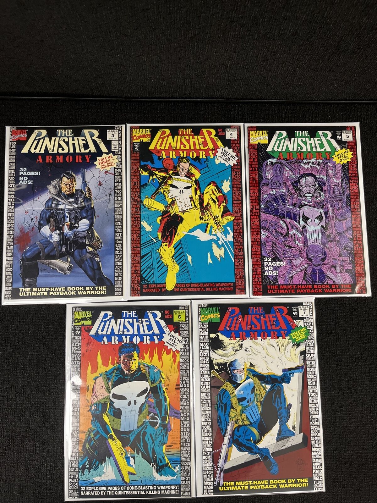 The Punisher Armory Comic Lot Issues #3 - #7 Marvel 1990 (5 Comics)