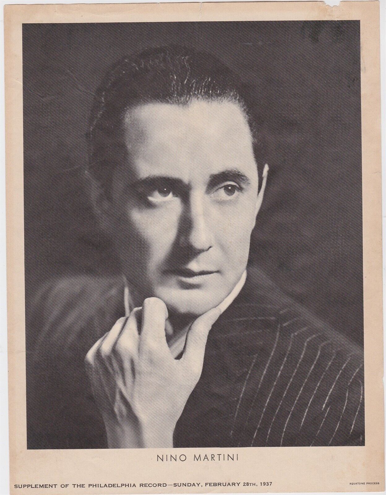1937 M23 PHILADELPHIA RECORD SINGER PHOTO NINO MARTINI POPULAR SET
