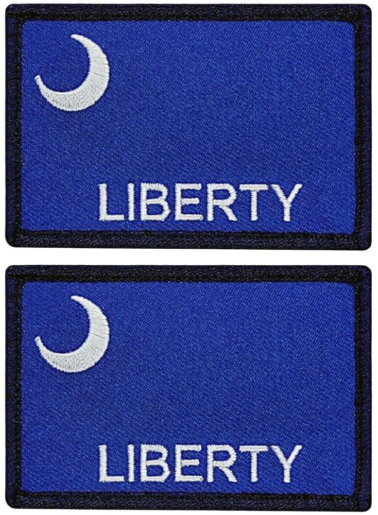 Fort Moultrie Liberty Flag Embroidered Patch | 2PC HOOK BACKING  3\
