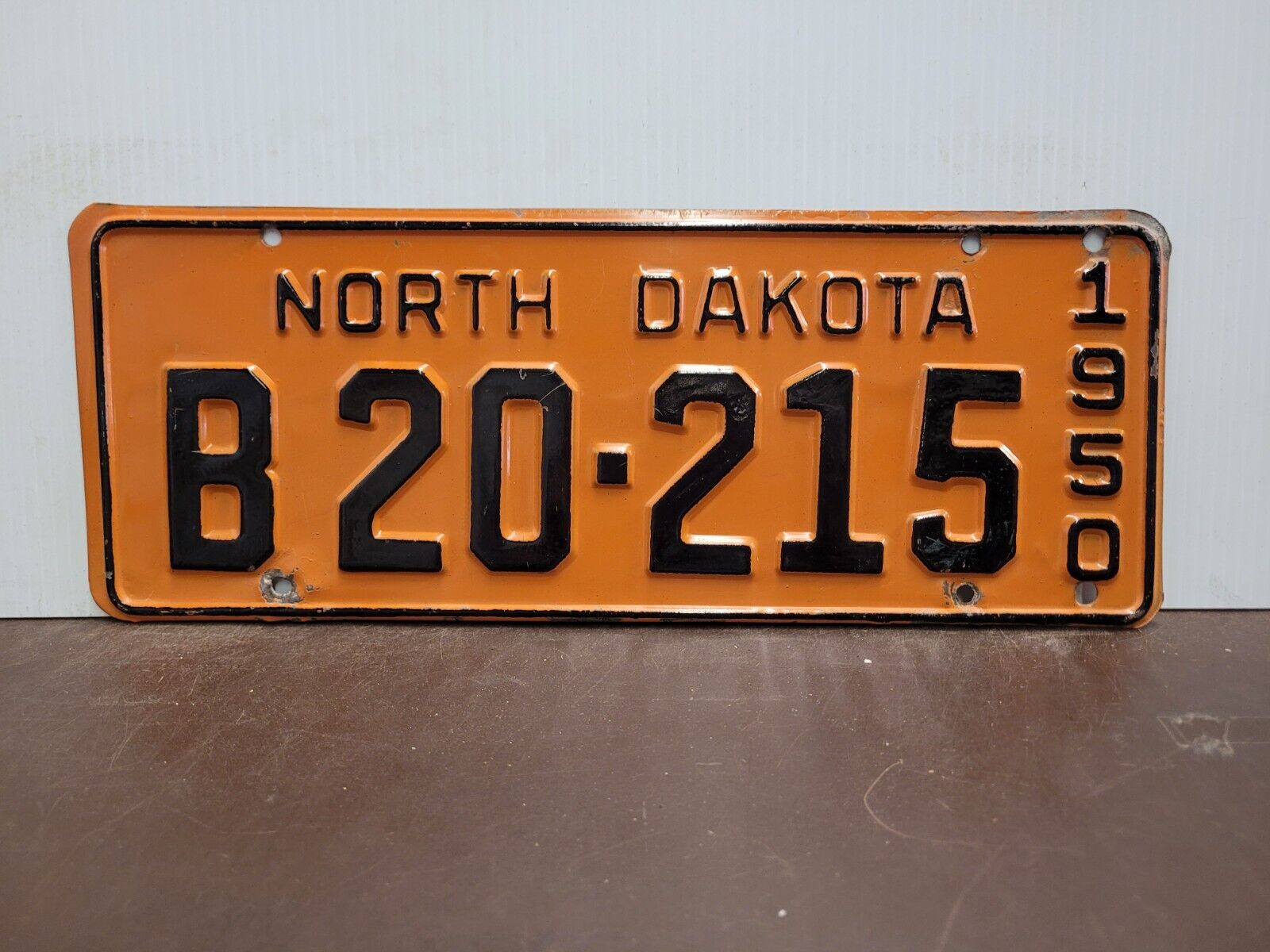 1950 North Dakota License Plate Tag Original.