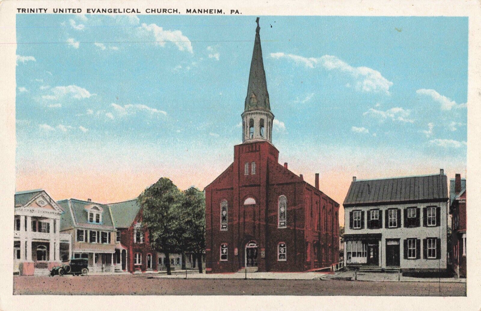Trinity United Evangelical Church Manheim Pennsylvania PA c1920 Postcard