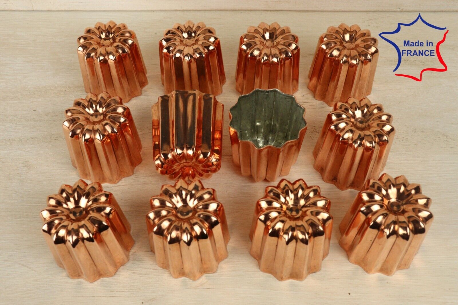 12 Copper canele molds medium 1.75 inches 12 Copper cannele made in France