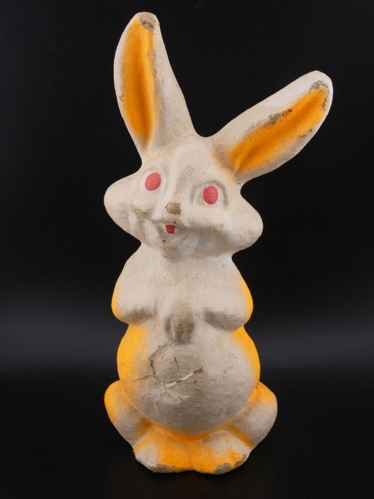 Vintage Easter Paper Mache Bunny Rabbit Candy Container