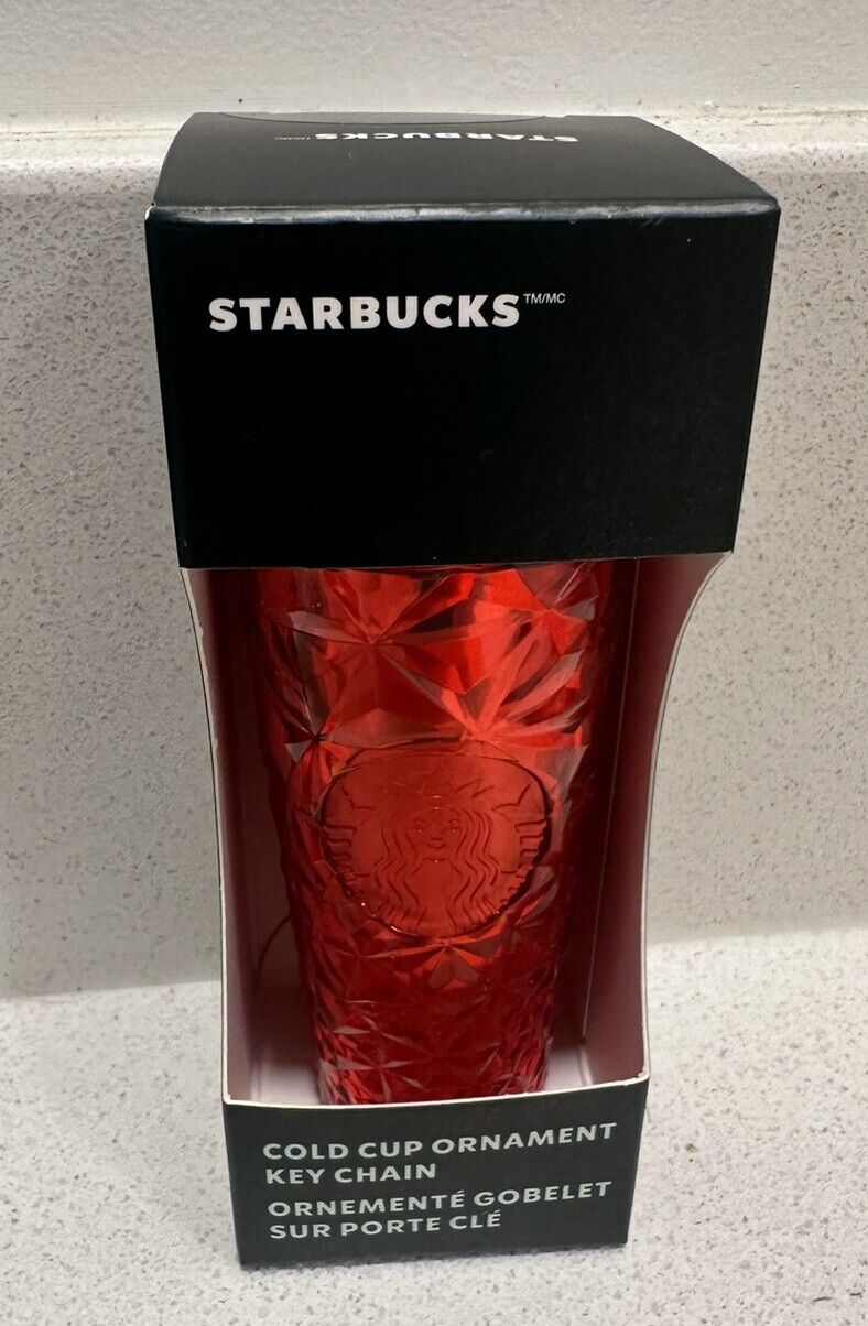 2023 Starbucks Diamond Studded Holiday Red Cup Keychain. 