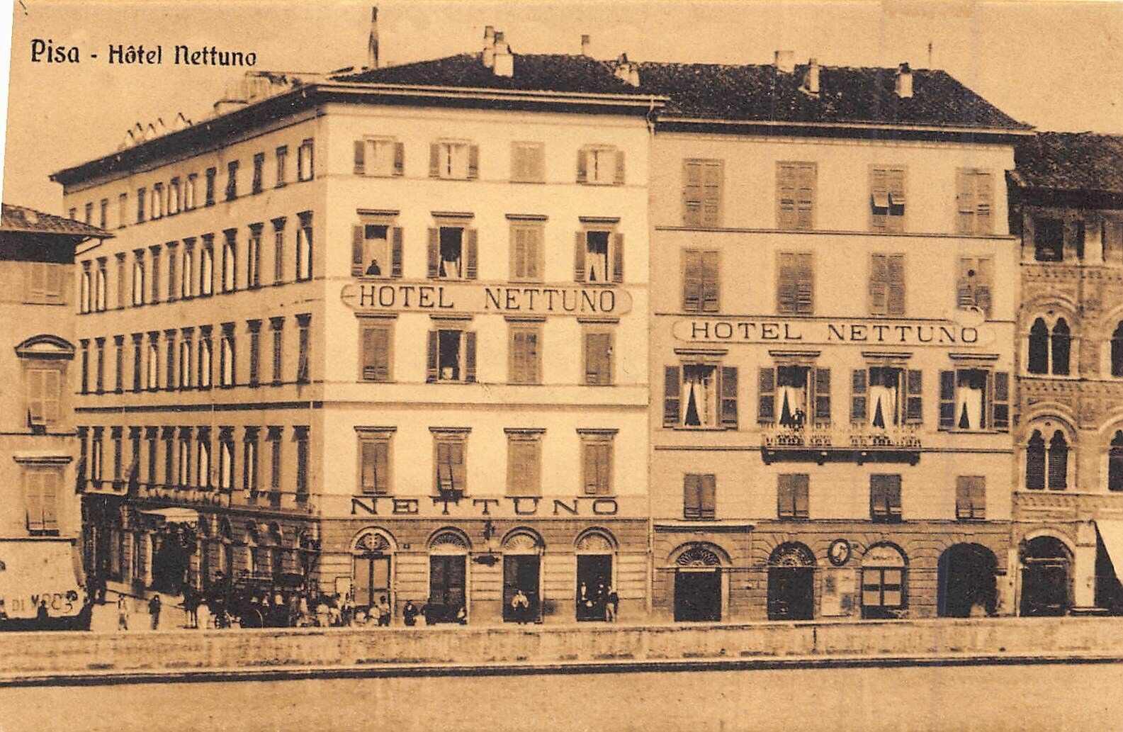 PISA TUSCANY ITALY~HOTEL NETTUNO-1910s PHOTO POSTCARD