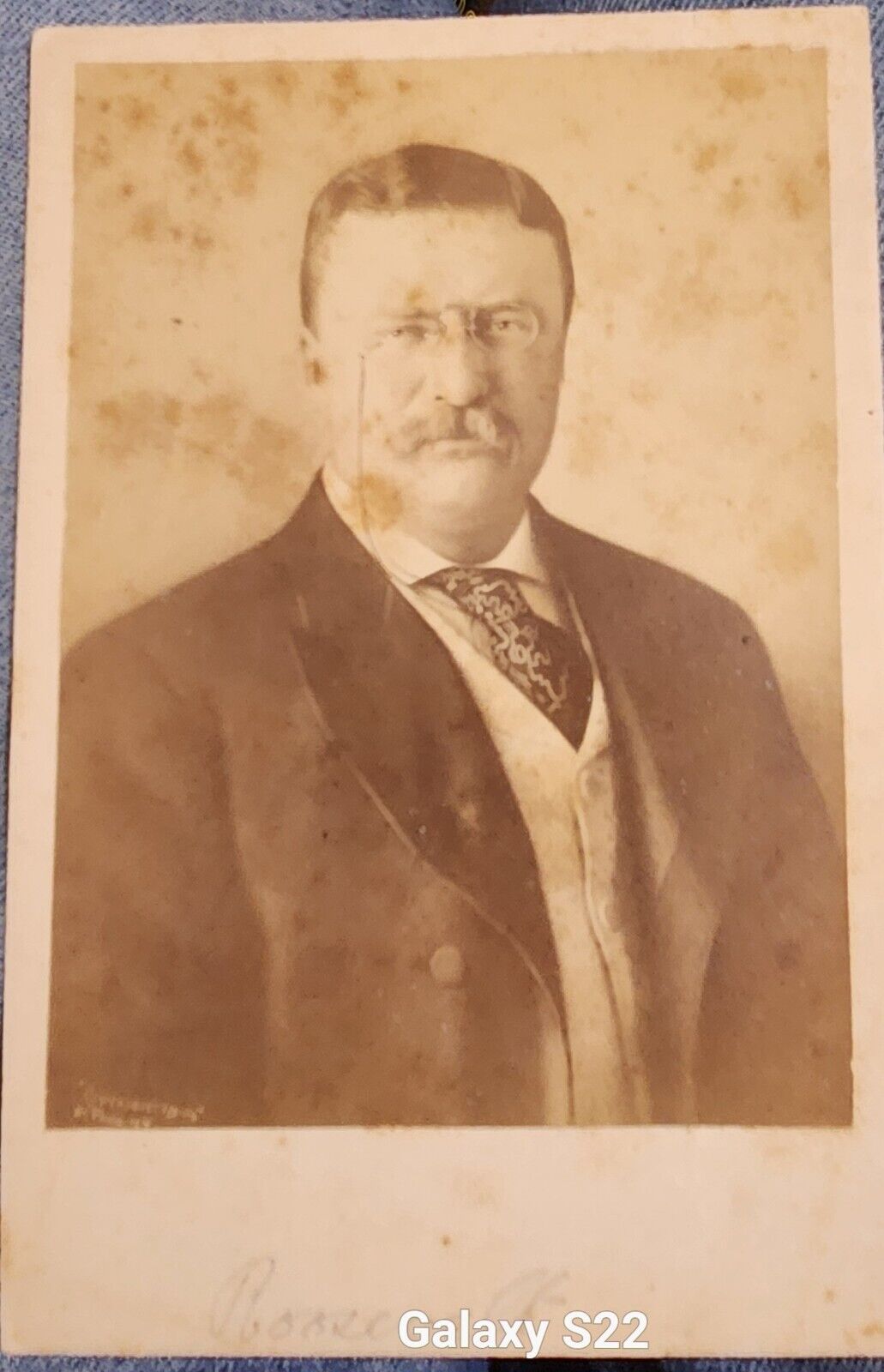 Early 1900's  THEODORE ROOSEVELT Cabinet Card Photo By PACH bros. 1904