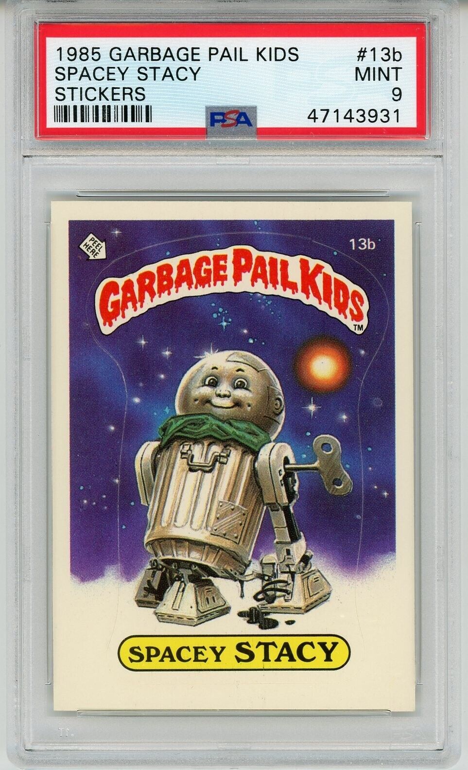 1985 Topps OS1 Garbage Pail Kids Series 1 SPACEY STACY 13b Matte Card PSA 9