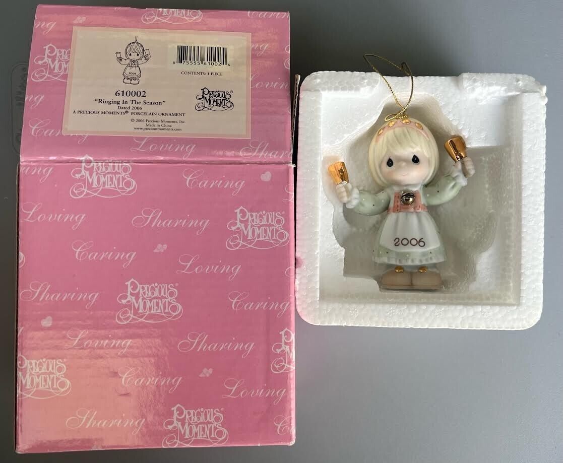 Precious Moments 2006 Ringing In The Season Porcelain Ornament 610002 With Box