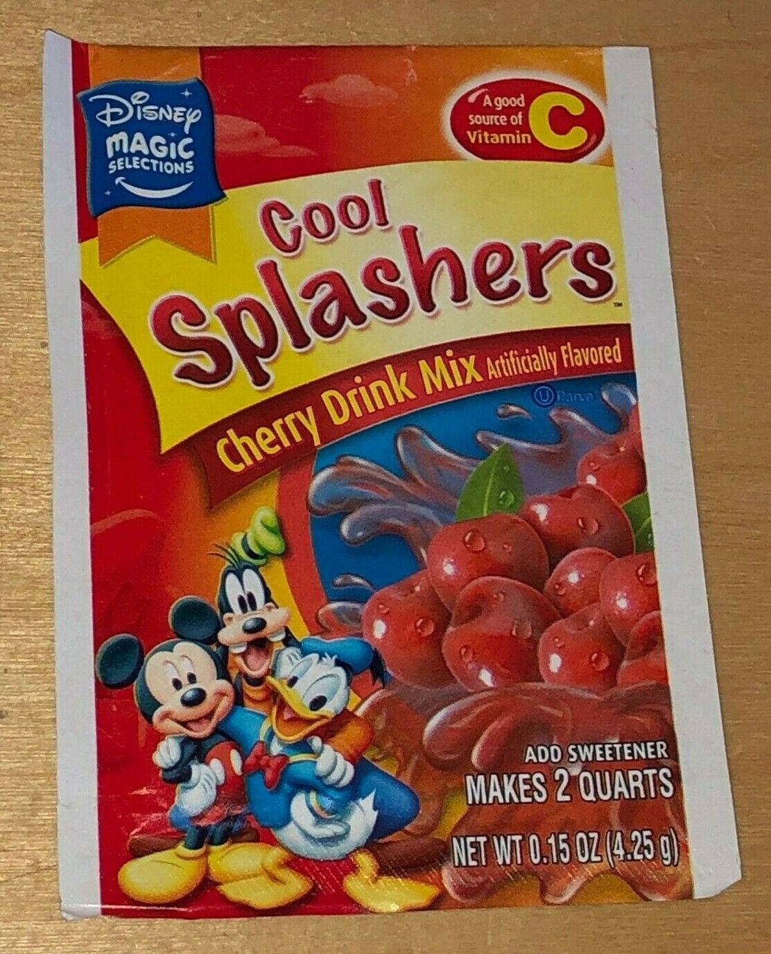 Cool Splashers Cherry Drink Mix Disney Magic Expired 2002 Mickey Goofy Donald