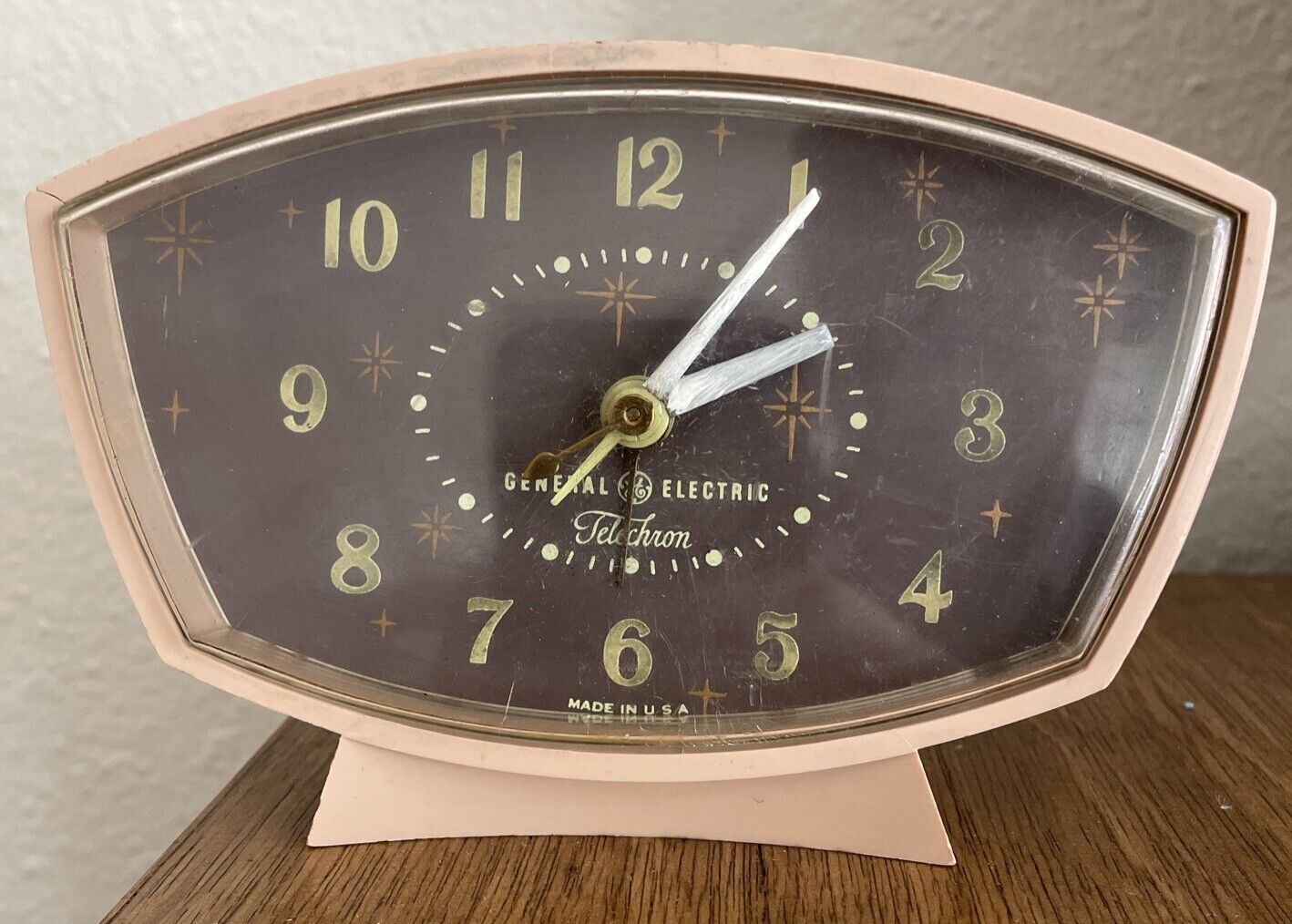 Vintage MCM General Electric Telechron Clock Model 7H234 Alarm Clock  Atomic Age