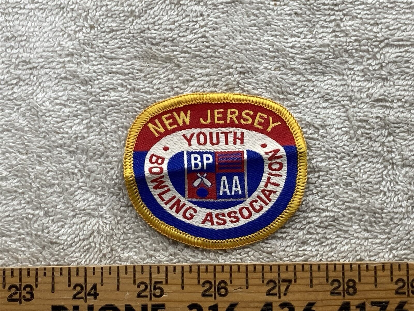 1970s 1980s New Jersey Youth Bowling YBA Patch Vtg