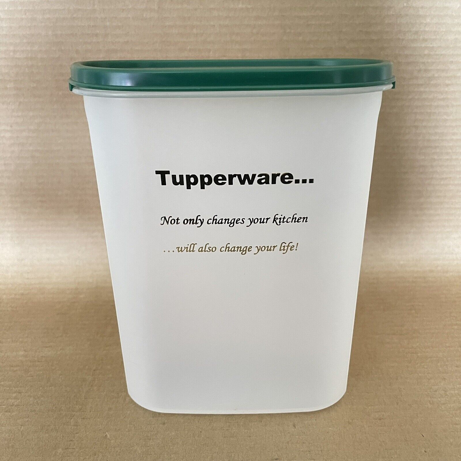 Tupperware Modular Mates Oval #4 Logo Container #1614 Consultant Gift Green Seal