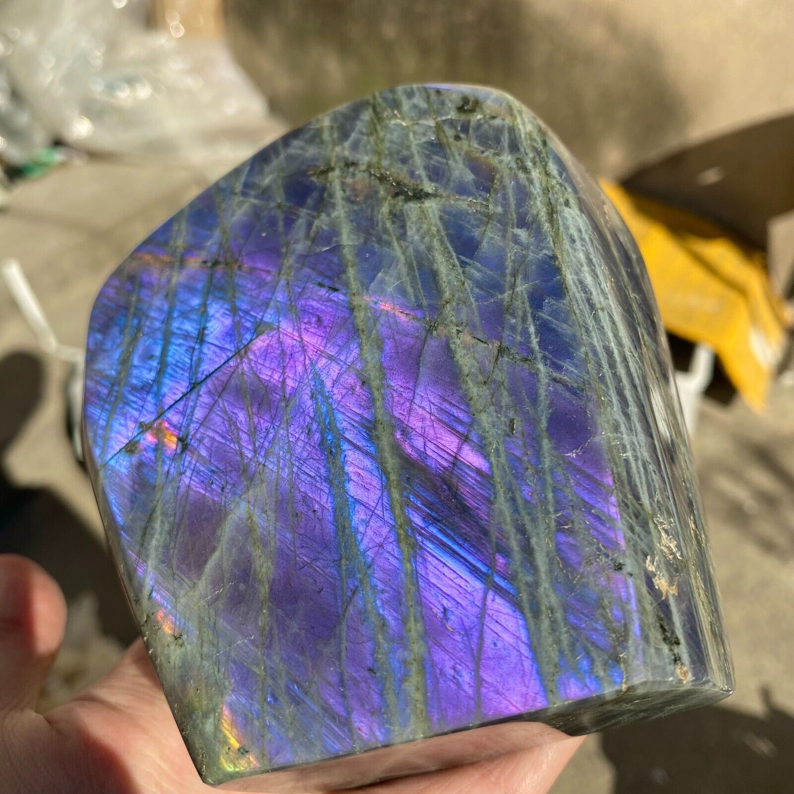 2.6lb Rare Natural Gorgeous purple Labradorite Quartz Crystal Specimen Healing