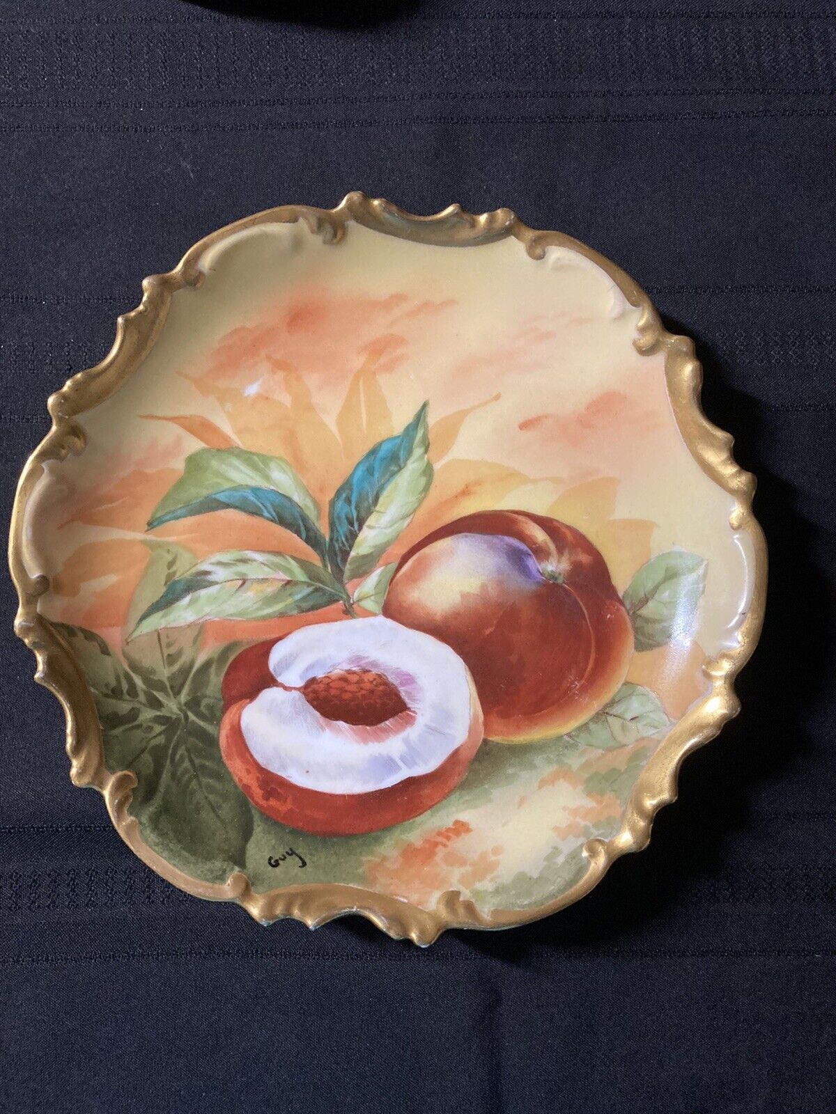 Limoges Coronet France Fruit Plate Signed Guy (price reduced 50 %)