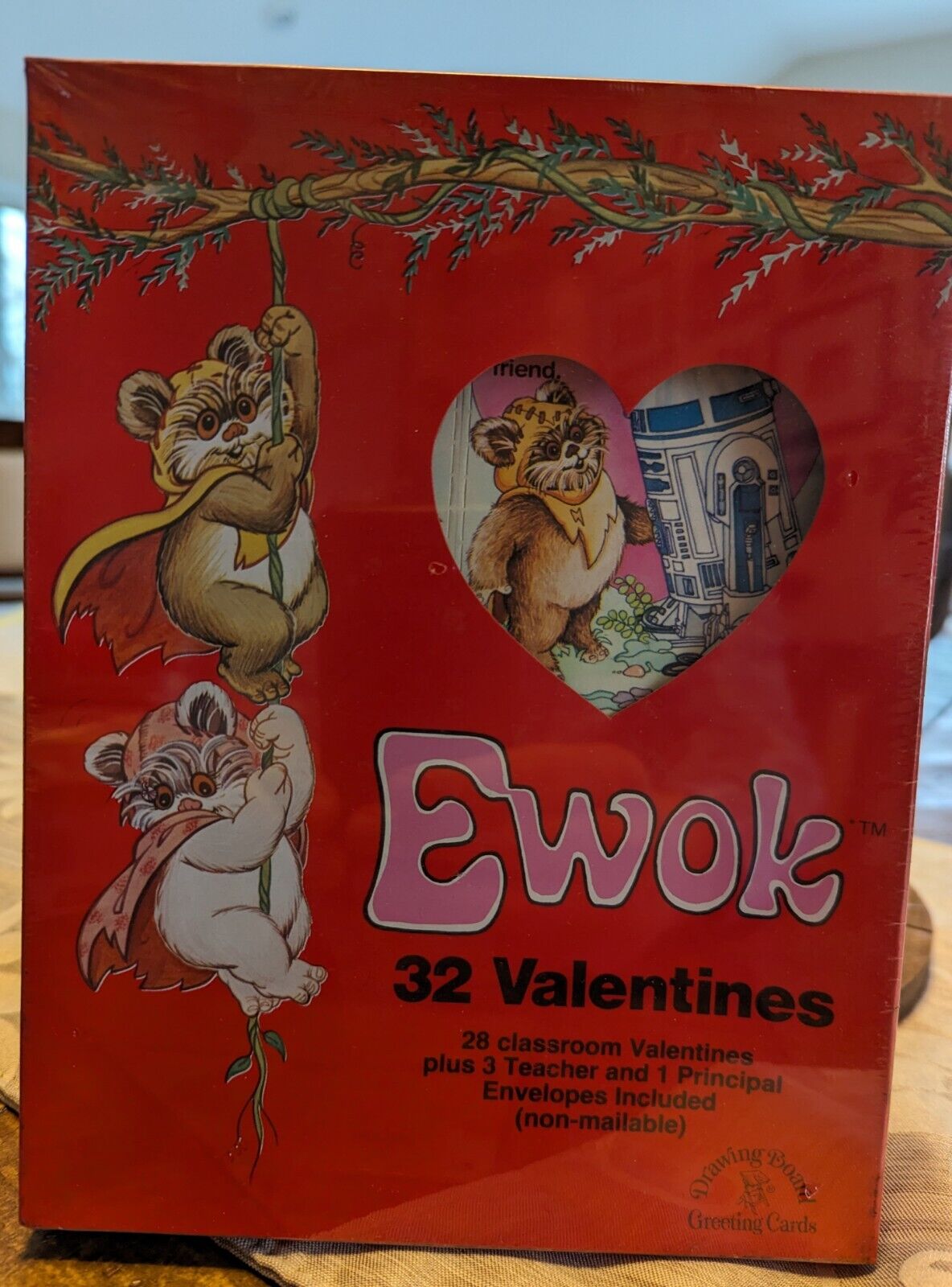 1984 Star Wars Valentine Cards-32 Count Factory Sealed Box-Ewok Themed 