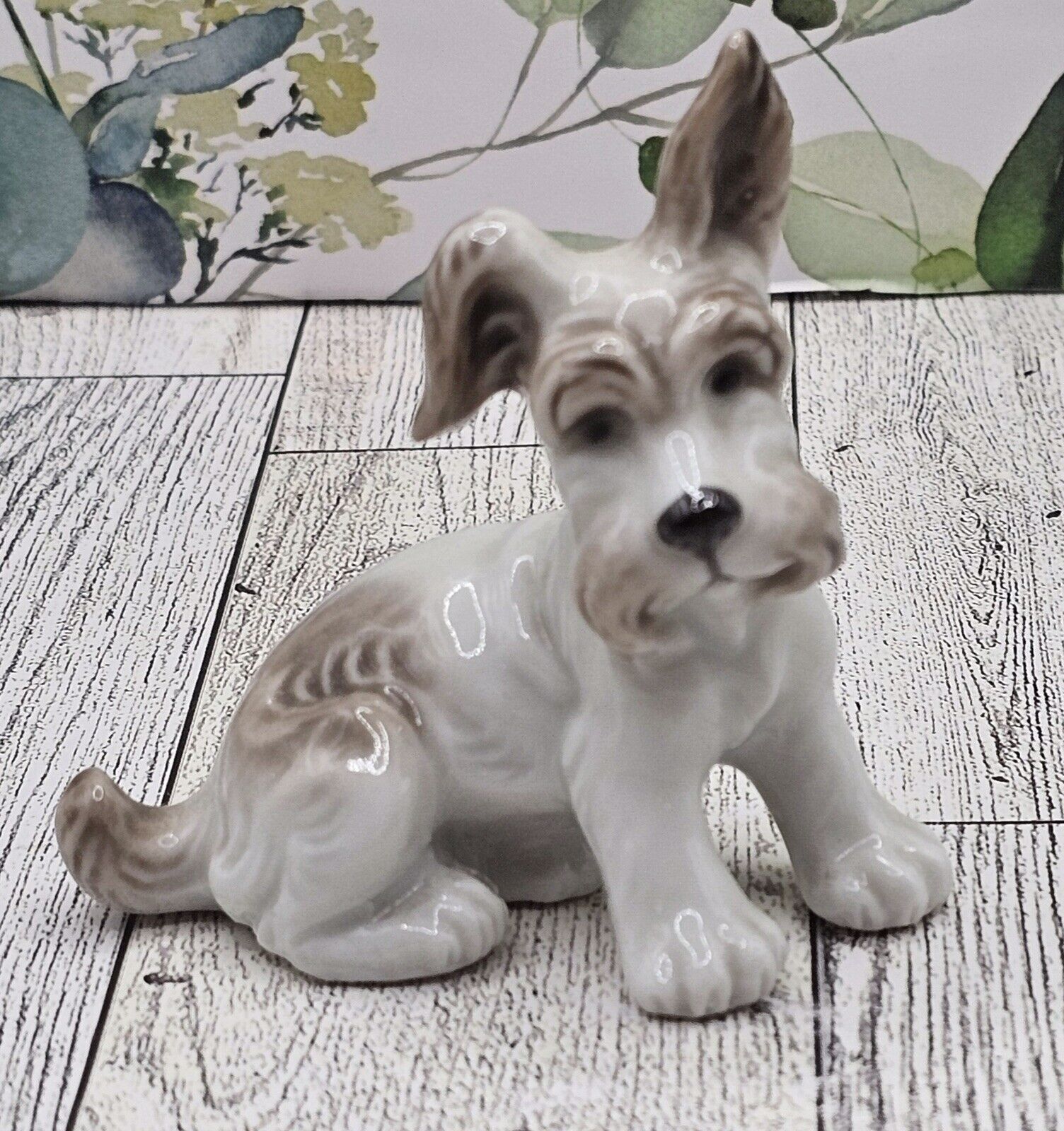 Scottish Terrier Scottie Dog Westie White Grey Figurine Vintage Kitschy