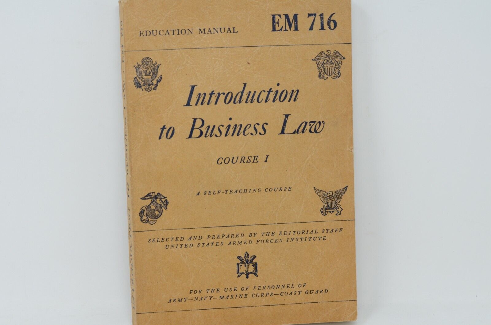 Vintage 1940s WWII War Department Education Manuals Business Law EM 716