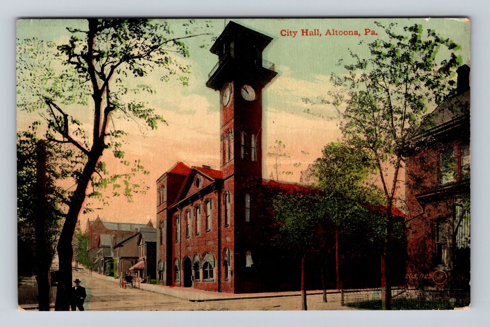 Altoona PA-Pennsylvania, City Hall, Antique Vintage Souvenir Postcard