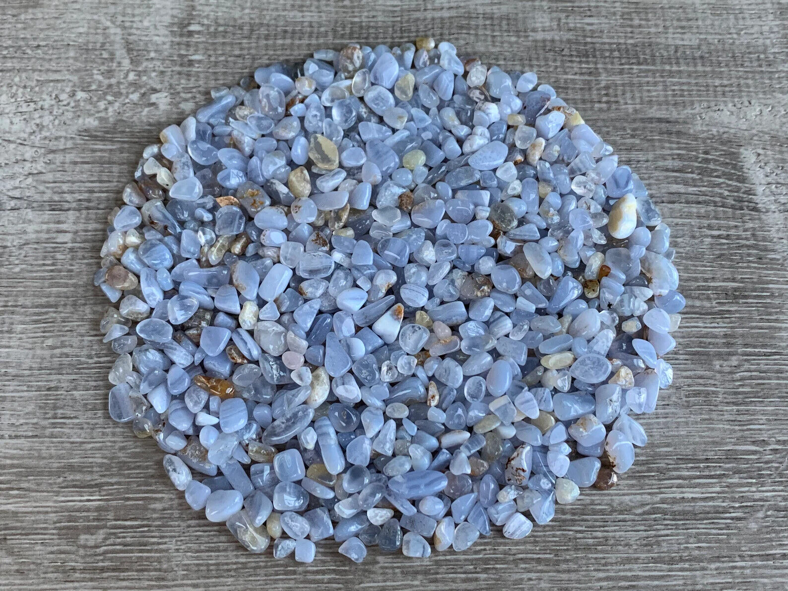 Grade A++ Blue Lace Agate Semi Tumbled Gemstone Chips 5-10mm, Wholesale Bulk Lot