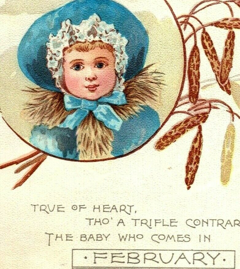 1892 Demorest\'s Family Magazine February Month Calendar Adorable Child #5 B