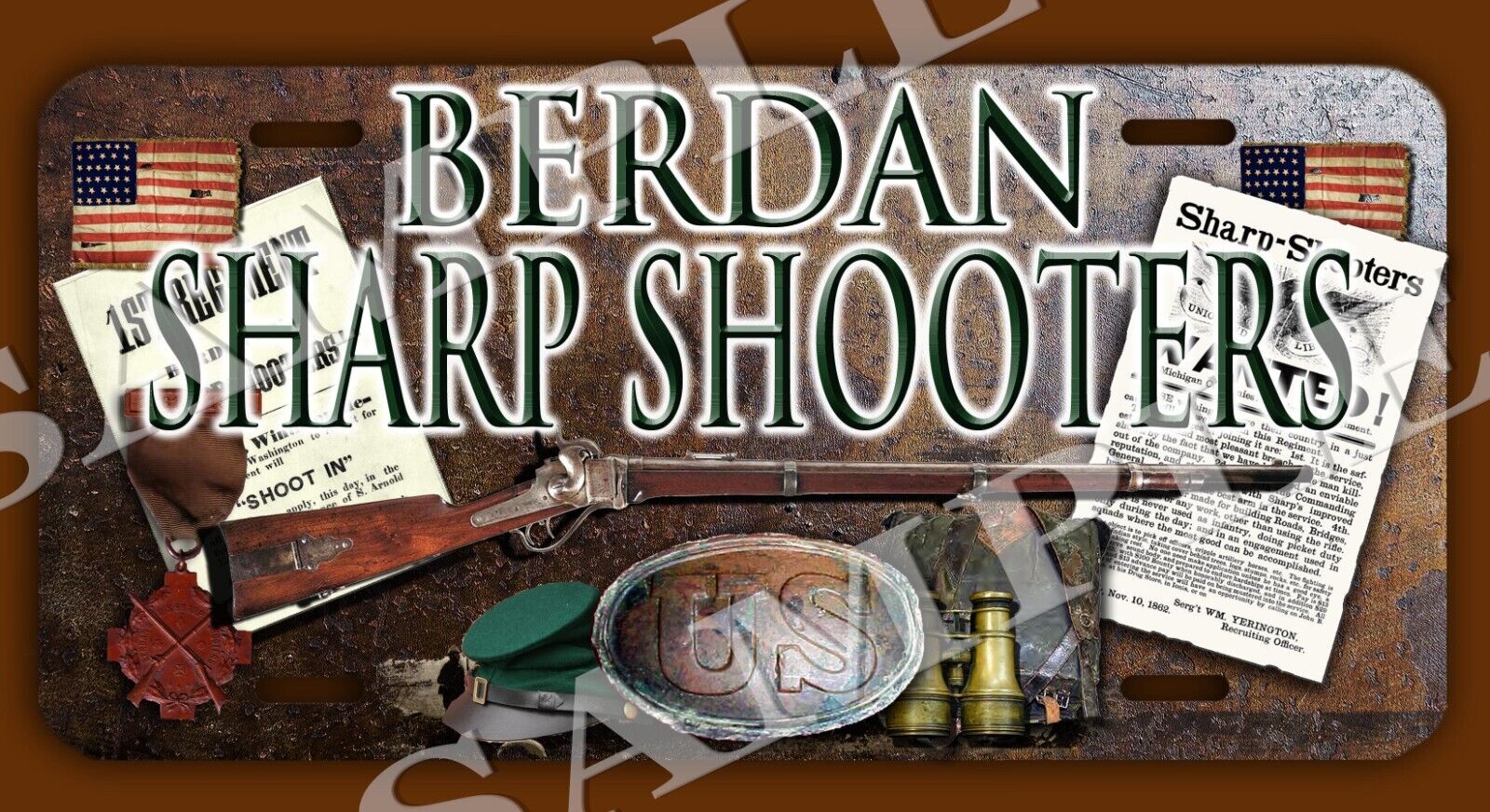 Berdan Sharpshooters American Civil War Themed vehicle license plate