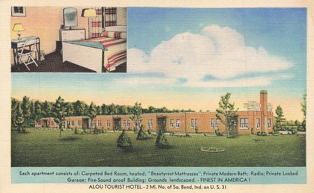 VTG Alou Tourist Hotel Interior Room Multi View Near South Bend Indiana IN P586