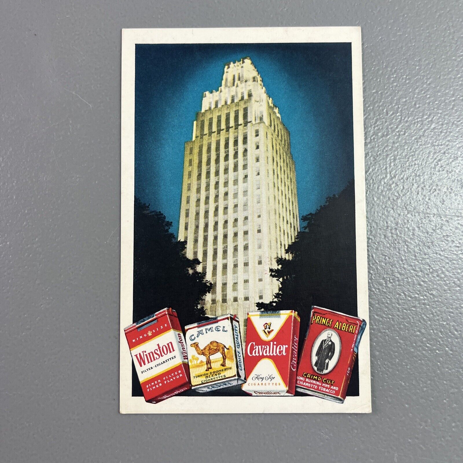 R.J. Reynolds Headquarters Postcard Vintage Cigarette Packs. Winston-Salem, N.C.