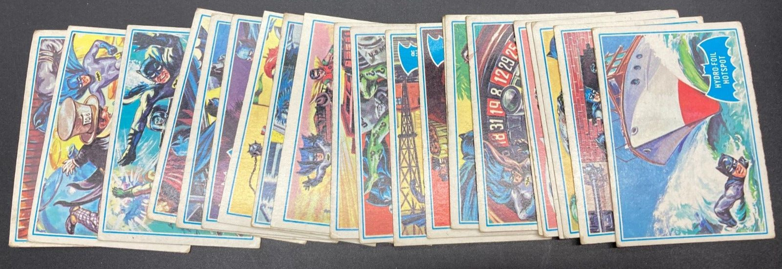 1966 Topps Batman (Blue Bat) Card Lot of 23 cards Bat Back