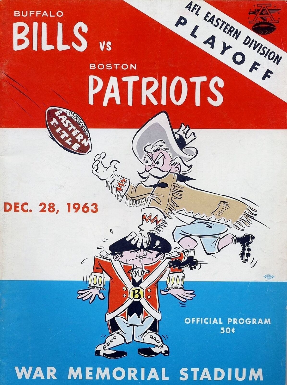 1963 AFL PLAYOFF GAME PROGRAM COVER BUFFALO BILLS VS BOSTON PATRIOTS Photo