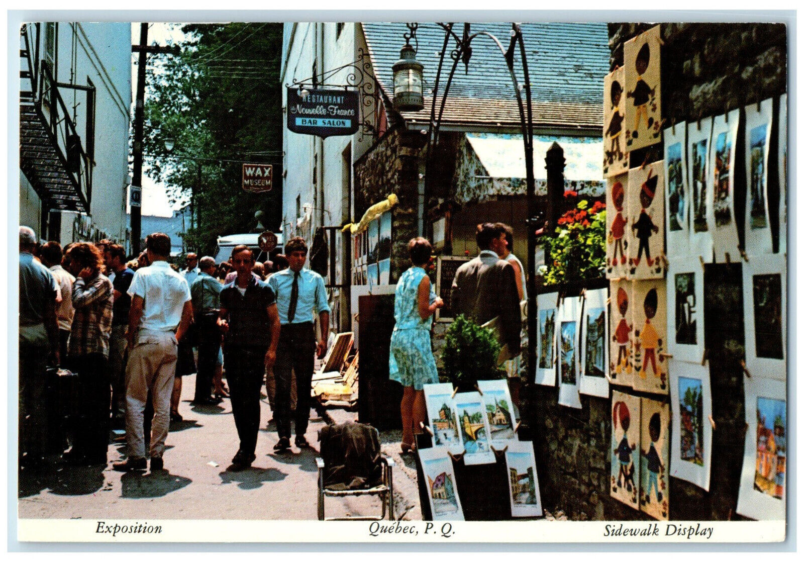 c1940's Exposition Quebec City Quebec Canada Sidewalk Painting Display Postcard